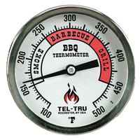 Tel-Tru BBQ Thermometer Aluminium Dial 3 inch Dial 4 inch Stem
