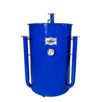 Gateway Drum Smoker Royal Blue - 55 Gallon with Logo Plate 