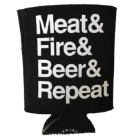 JP Meat Fire Beer Repeat Koozie