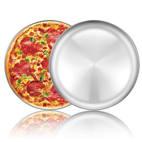 Aluminium Pizza Trays Tapered : 330mm diameter - Flaming Coals