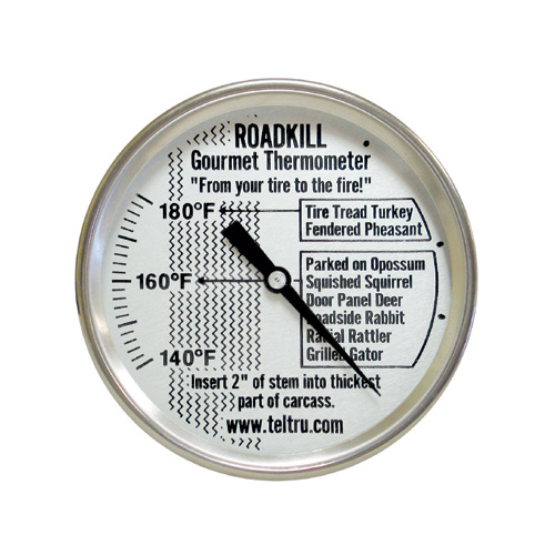 Tel-Tru BQ300 Barbecue Thermometer 3 inch Black Dial with Zones 2.5 inch Stem 100/500 Degrees F