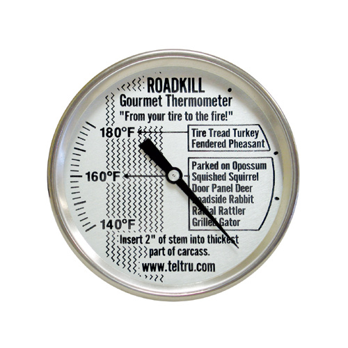 Tel-Tru BQ300 Aluminum Dial BBQ Grill Thermometer - 6 Stem