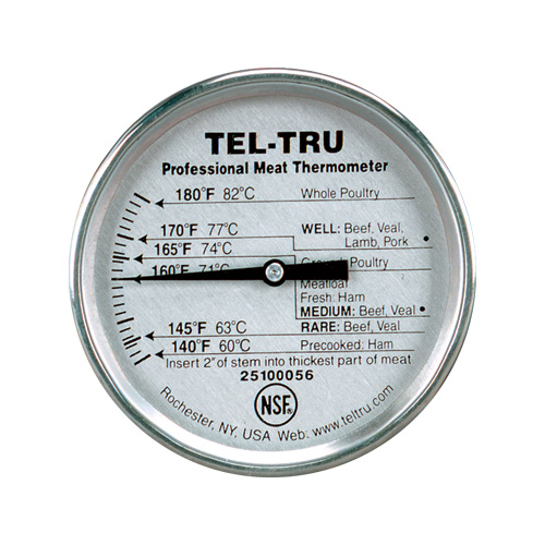 Tel-Tru Professional Meat Thermometer 2 inch Dial 5 inch Stem