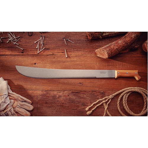TRAMONTINA - Machete with Carbon Steel Blade 39cm & Wood Handle.